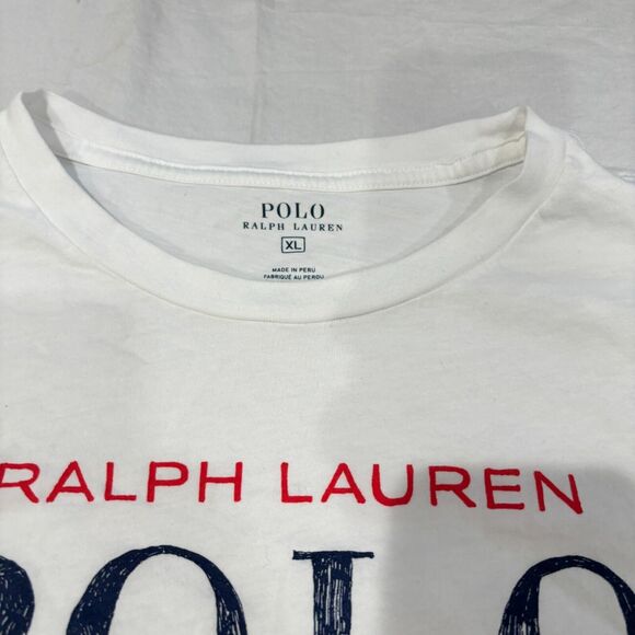 Polo Ralph Lauren T-Shirt White Spell Out Boy's Size XL Short Sleeve - Picture 3 of 5